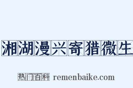 湘湖漫兴寄猎微生是什么意思的图片